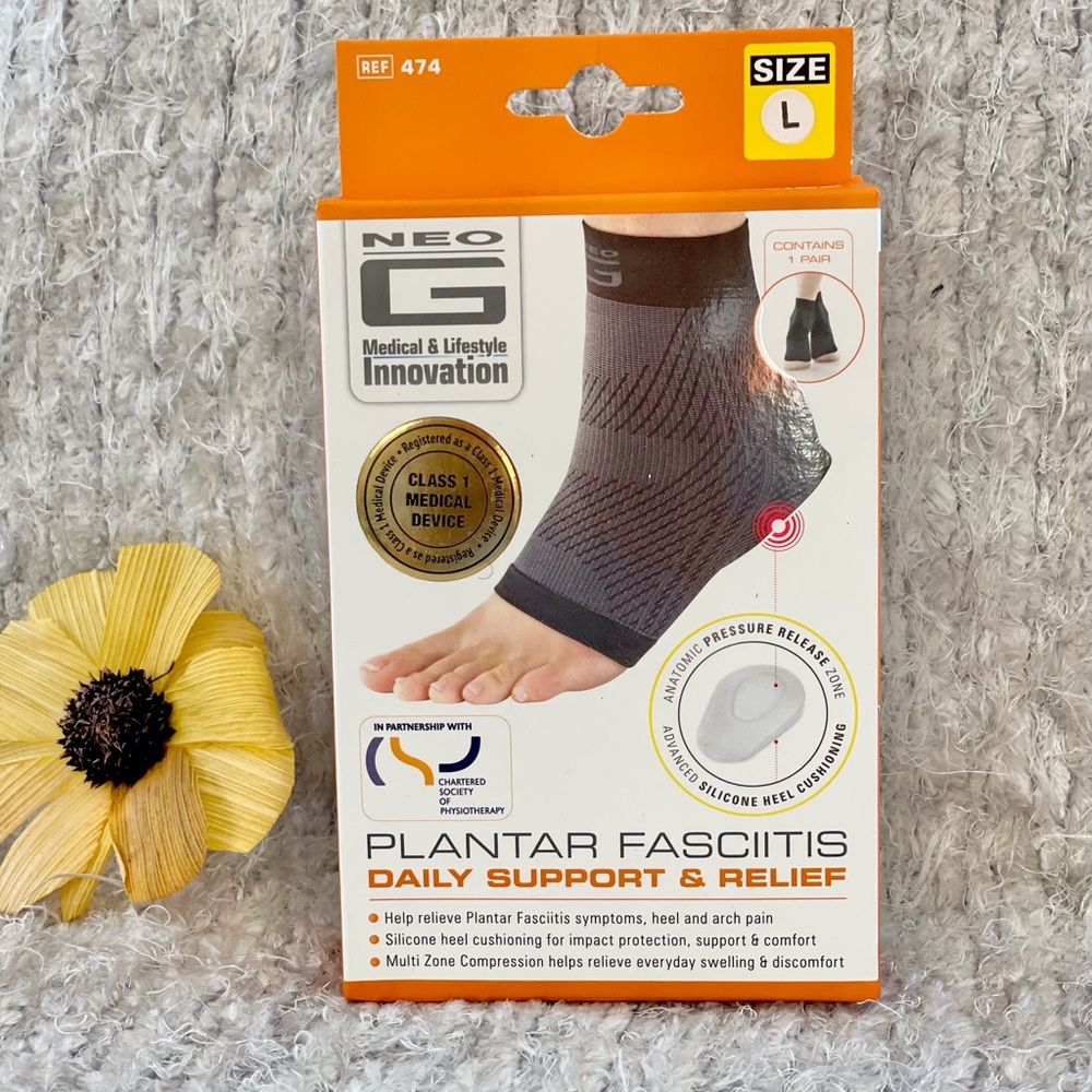 New with tags Neo G PLANTAR FASCIITIS DAILY SUPPORT & RELIEF. Helps with pain!